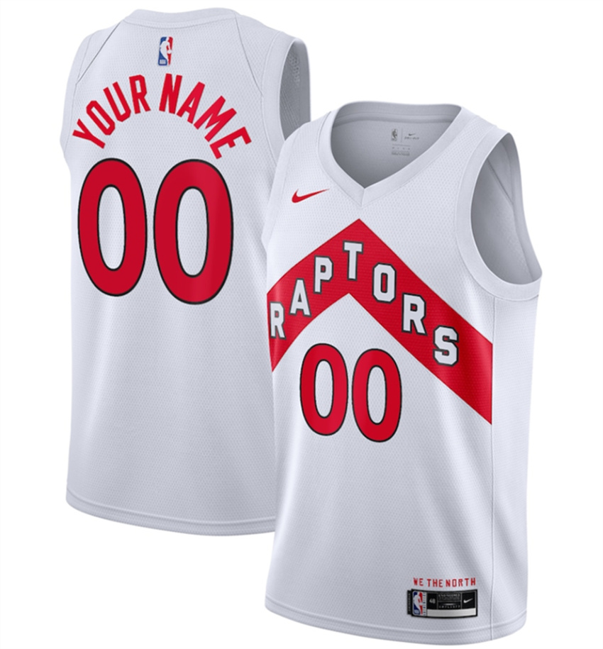 Men's White Toronto Raptors Active Player Custom Association Edition Stitched Basketball Jersey